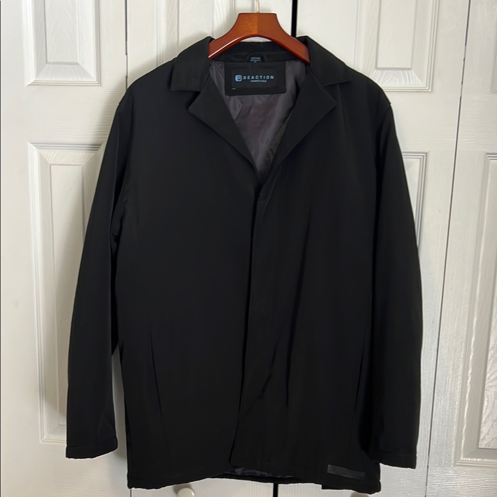 Reaction Kenneth Cole Black Raincoat Trench Design